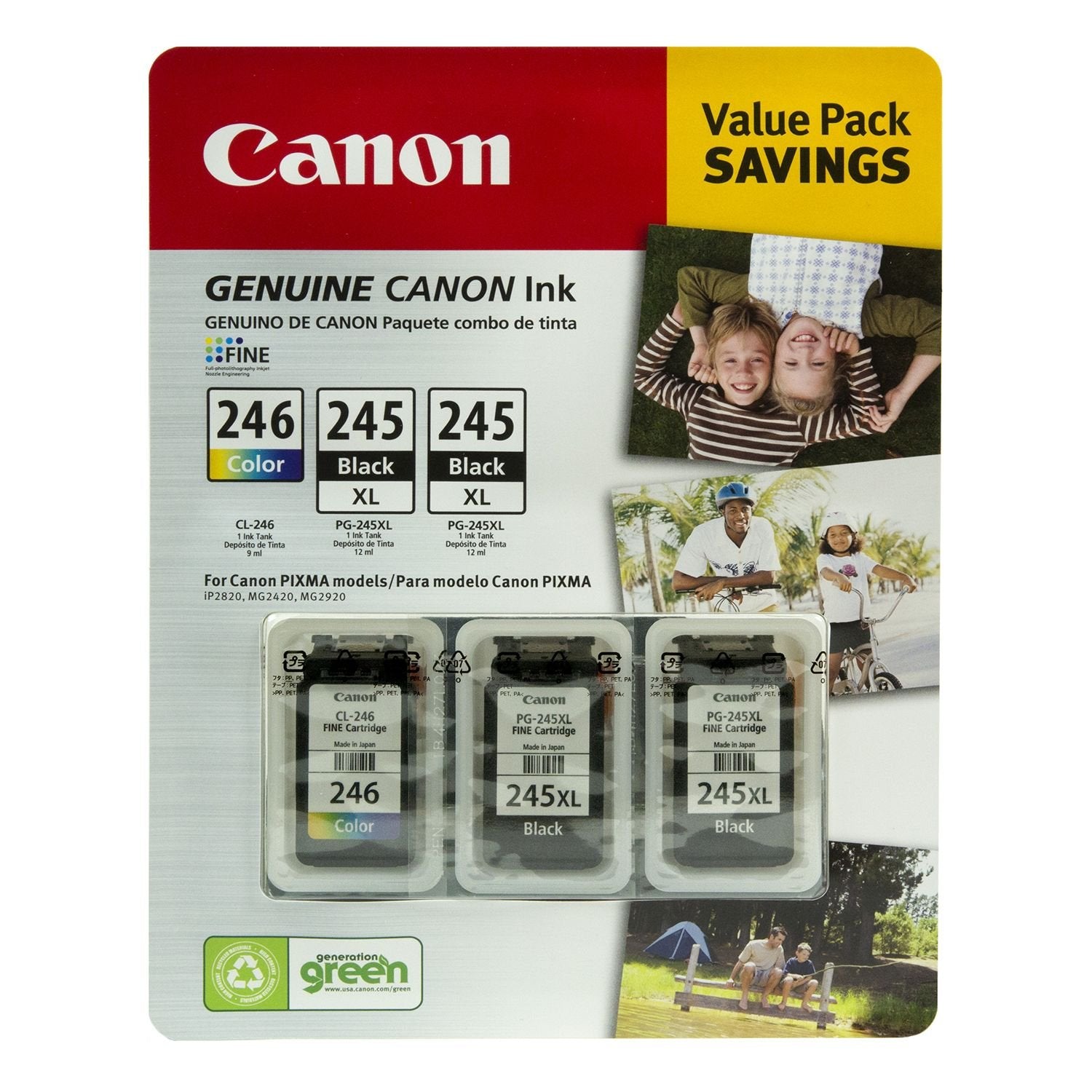 Canon PG-245XL/CL-246 Ink Cartridge 3-Pack