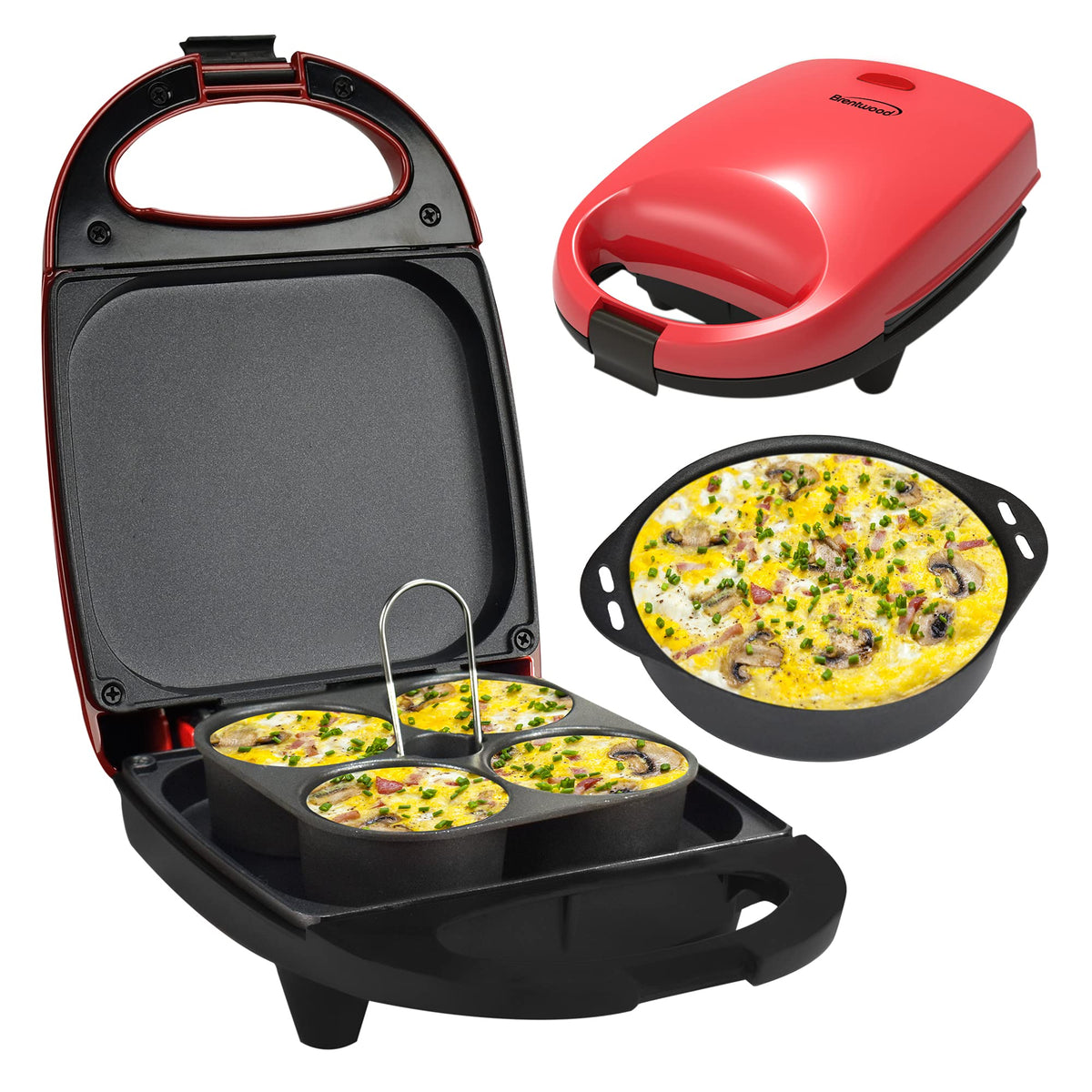 Brentwood TS-256R Mini Egg Bite Maker 530W Red