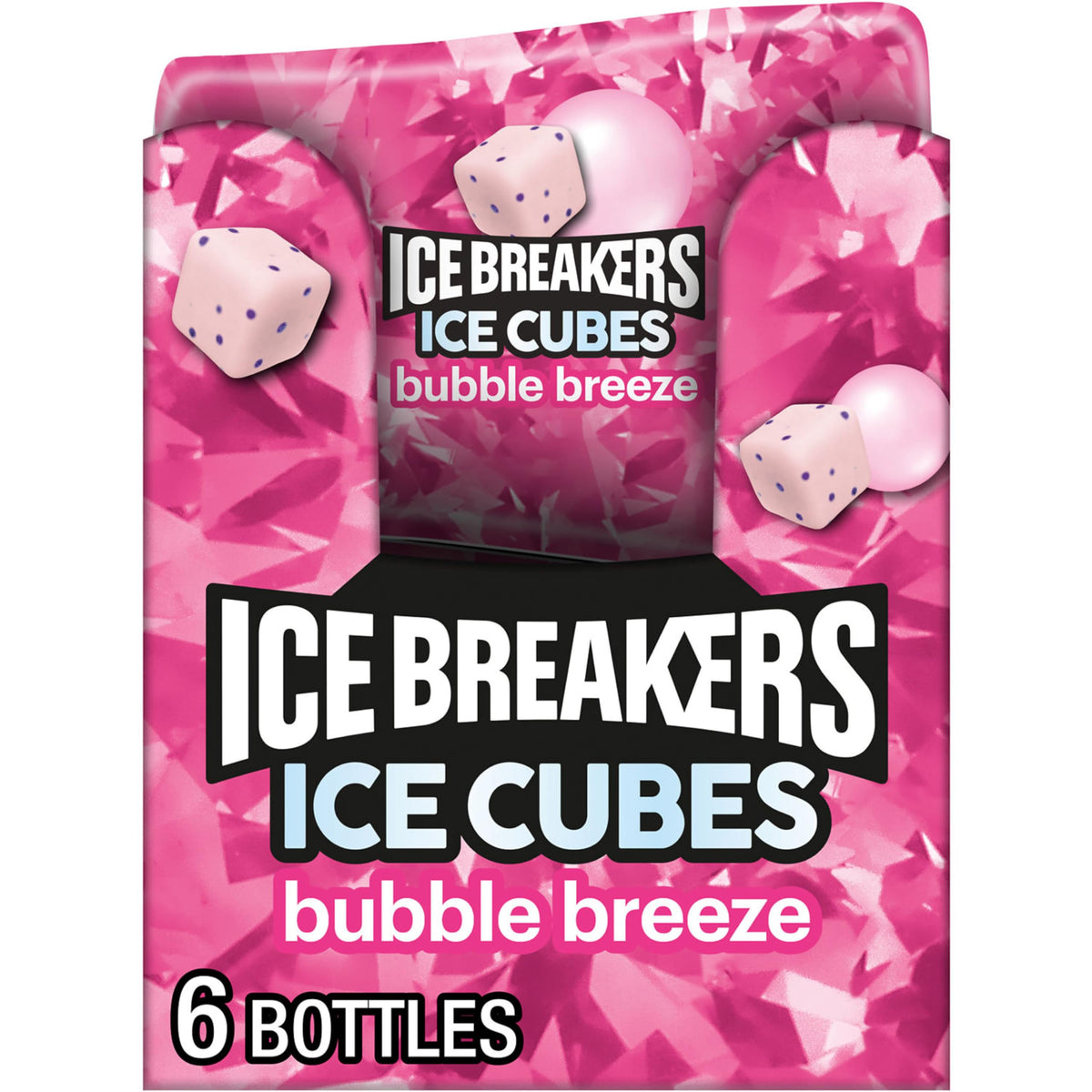 ICE BREAKERS Ice Cubes Bubble Breeze Gum 3.24 oz 6-Pack