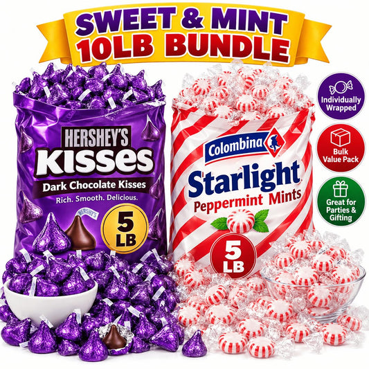 Hershey Kisses & Starlight Mints 10lb Bulk Box