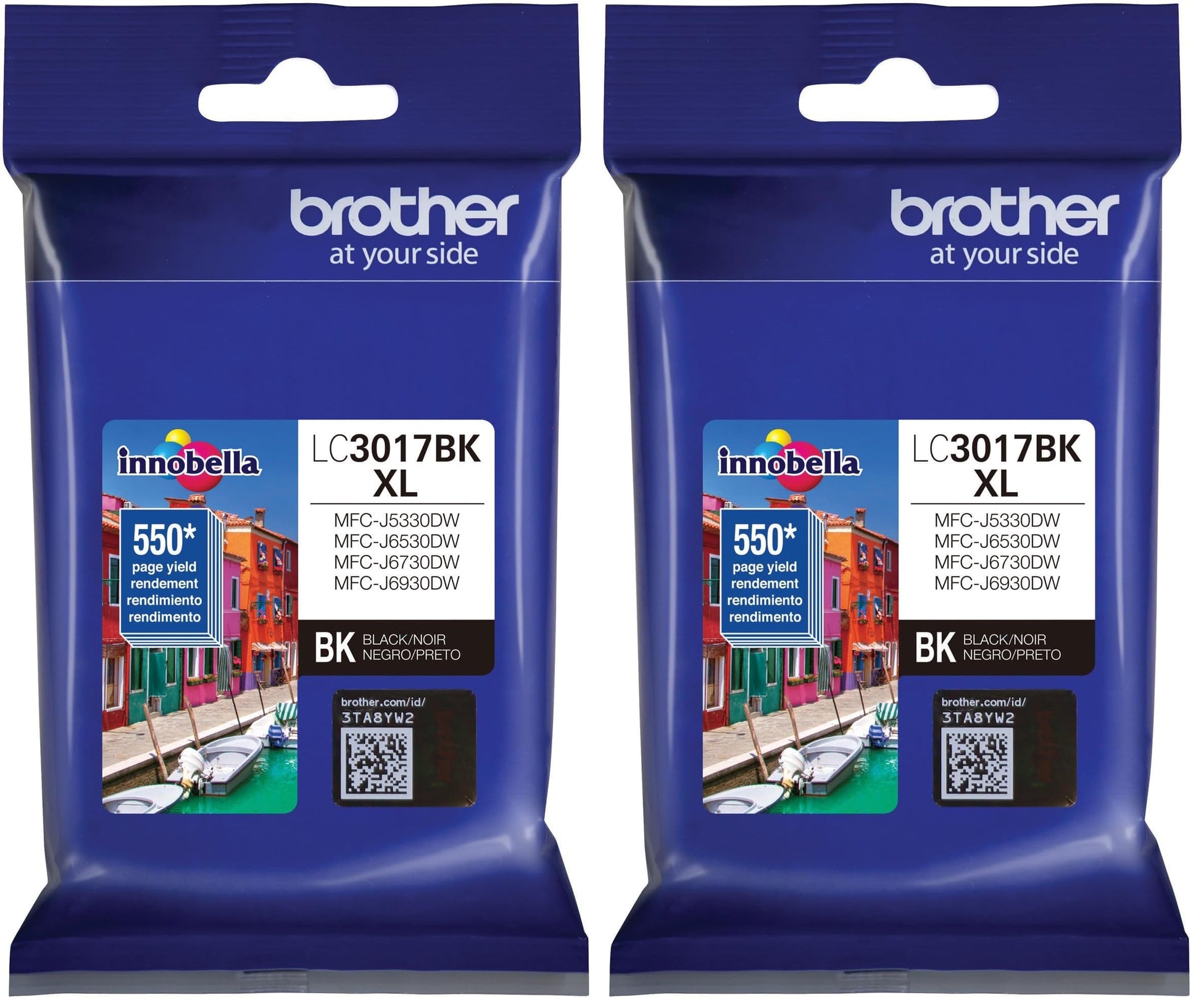Brother LC3017BK High Yield Black Ink Cartridge 2-Pack