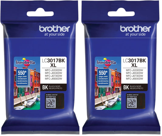 Brother LC3017BK High Yield Black Ink Cartridge (Pack of 2)