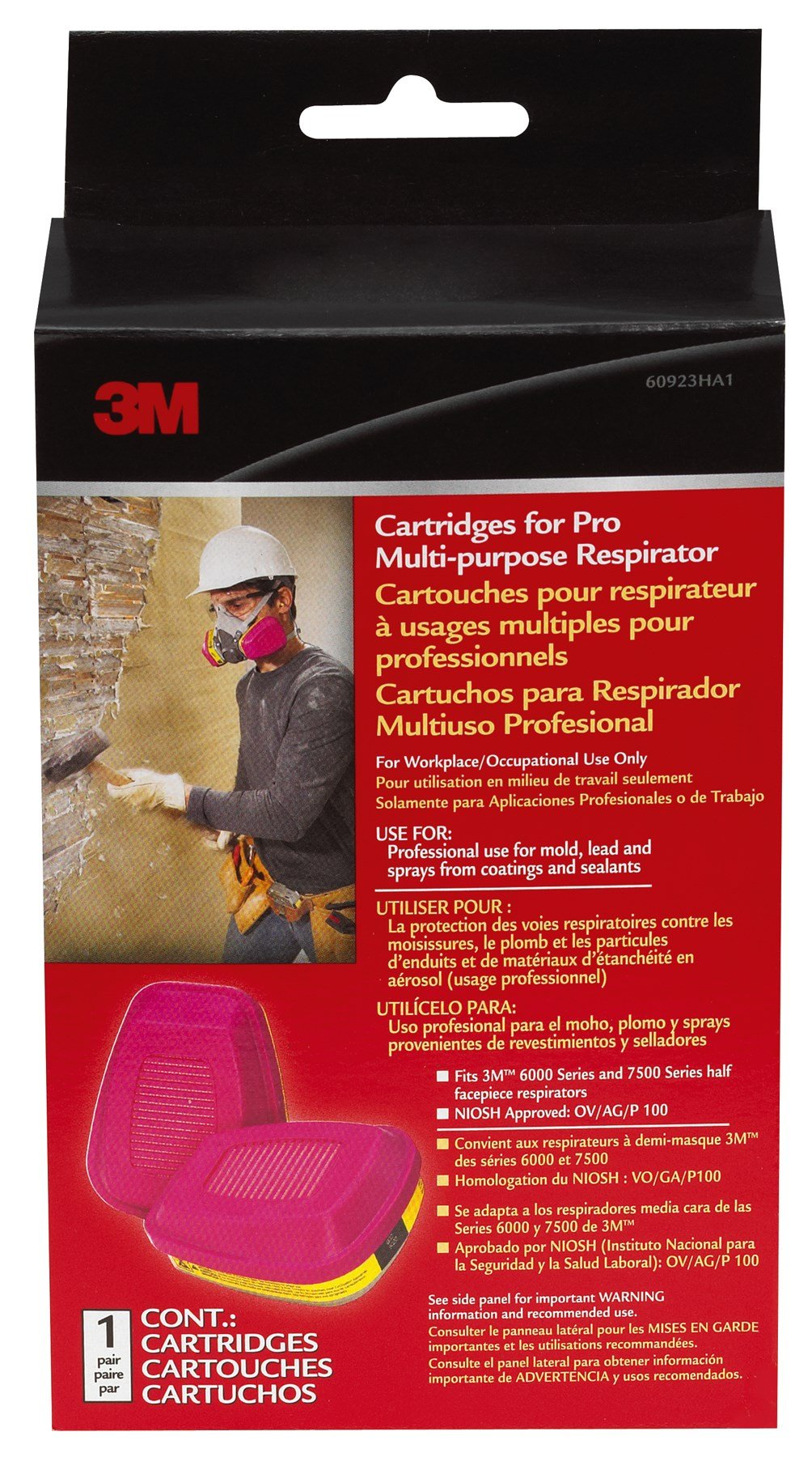 3M 60923HB1-C Cartridges for Pro Multi-Purpose Respirator