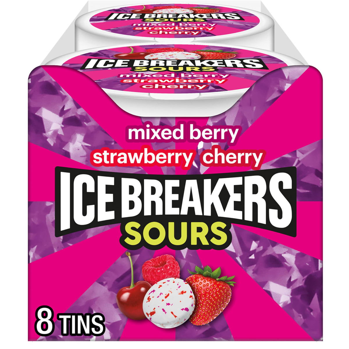 ICE BREAKERS Sours Sugar Free Mints 1.5 oz (8 Pack)