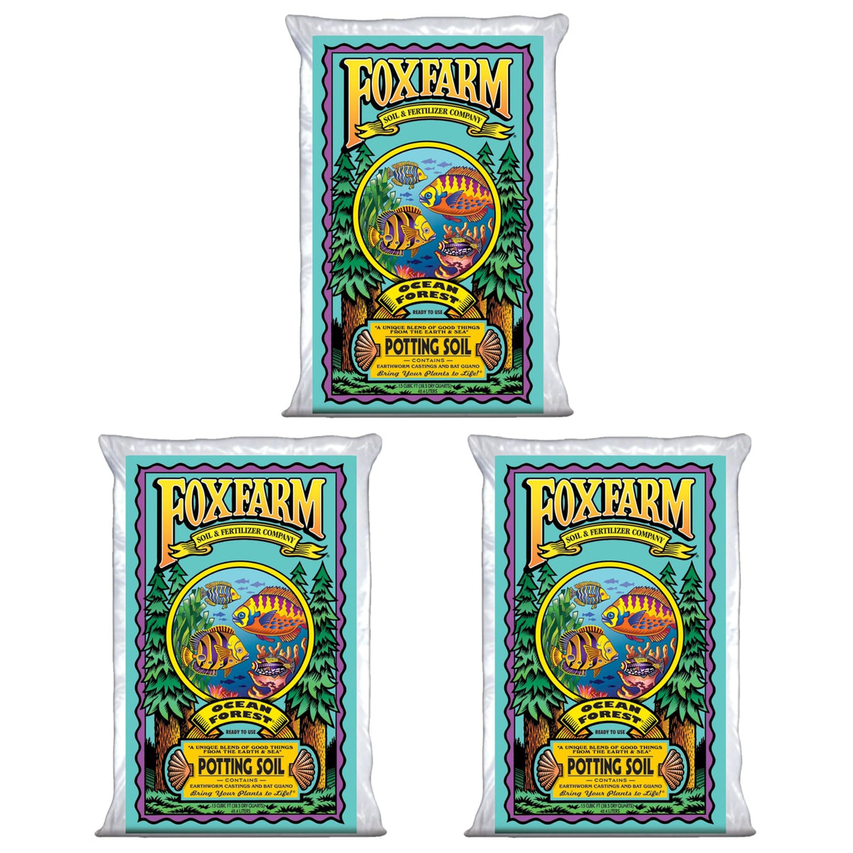 FoxFarm Ocean Forest Potting Soil 1.5 cu ft (3 Pack)