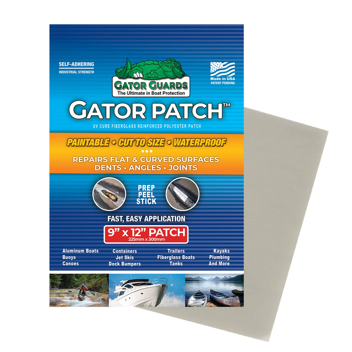 Gator Patch Fiberglass Reinforced Repair Patch, 3 Sizes