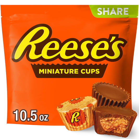 REESE'S Miniatures Milk Chocolate Peanut Butter Cups, Candy Share Pack, 10.5 oz