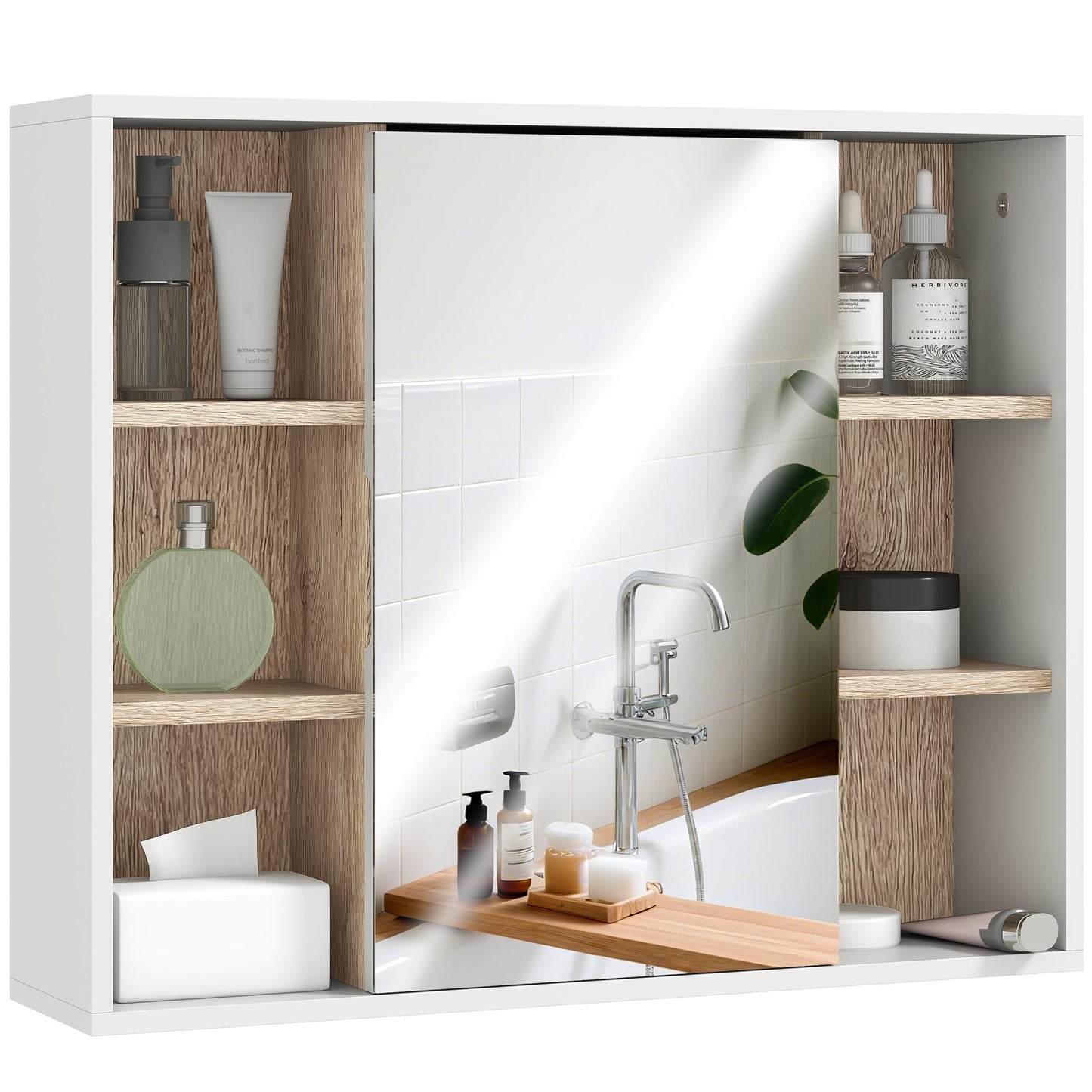 HOMCOM Bathroom Mirror Cabinet, 23.6" x 19.4"