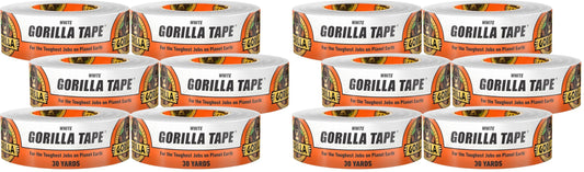 Gorilla White Duct Tape 1.88" x 30 yd Pack of 12
