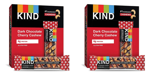 KIND Bars, Dark Chocolate Cherry Cashew + Antioxidants, Gluten Free, 1.4 Ounce (12 Count) Pack of 2