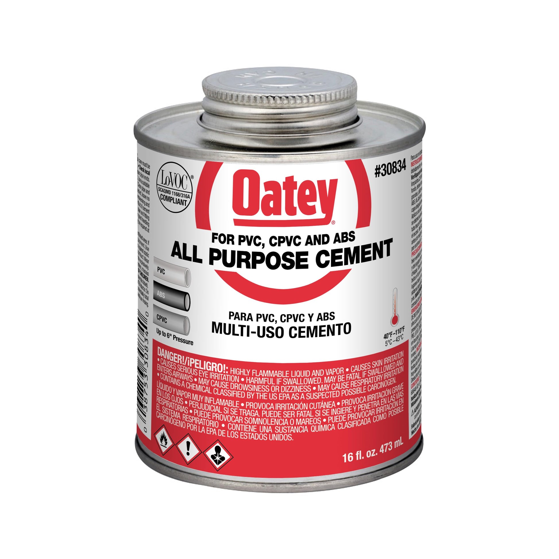 OATEY All Purpose Solvent Cement 16oz, 30834
