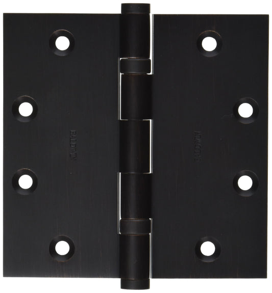 Baldwin Square Ball Bearing Mortise Hinge, Aged Bronze