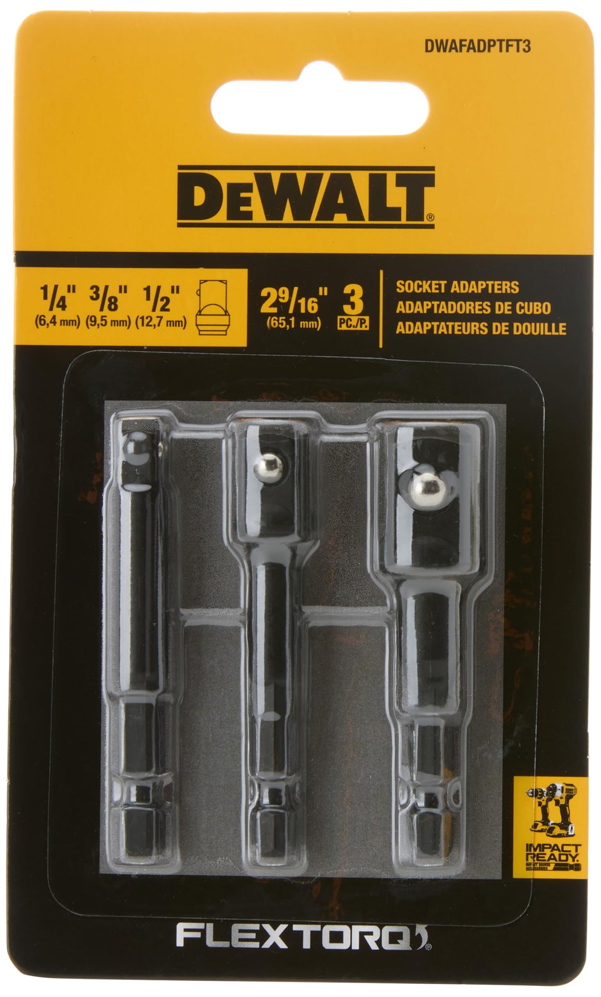 DEWALT Socket Adapter Set, 3-Piece