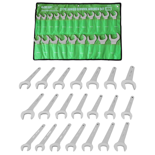 GripOn GRI-90182 Jumbo Service Wrench Set 21pc 20-50mm