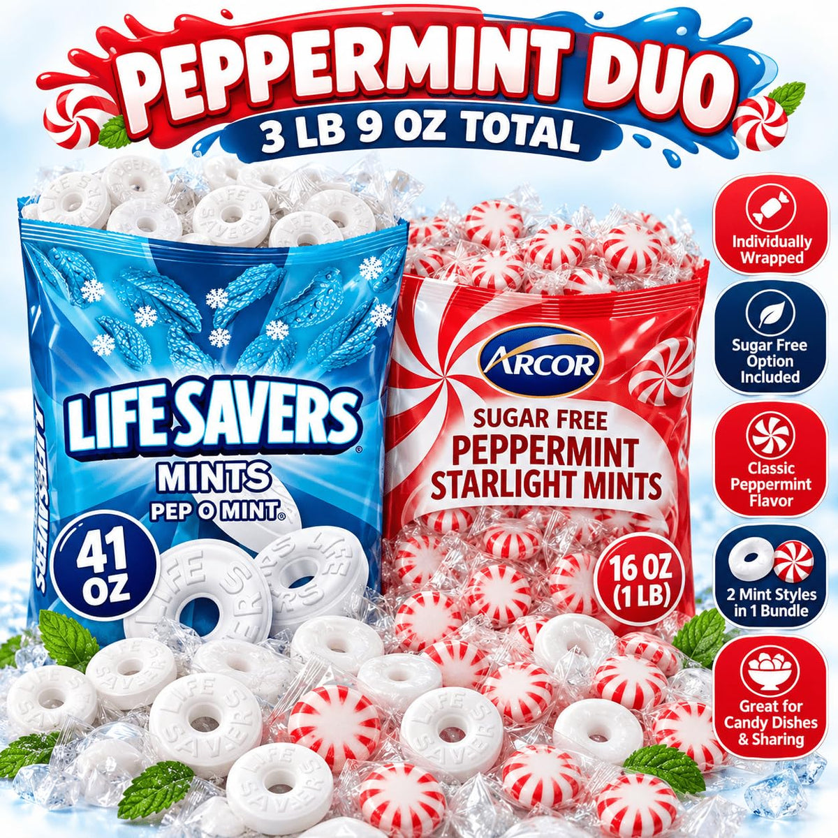 Arcor & Lifesavers Peppermint Hard Candy Combo 44.93 oz