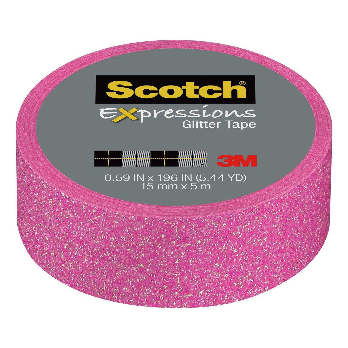 3M Washi Tape Glitter Pastel Pack 0.59in