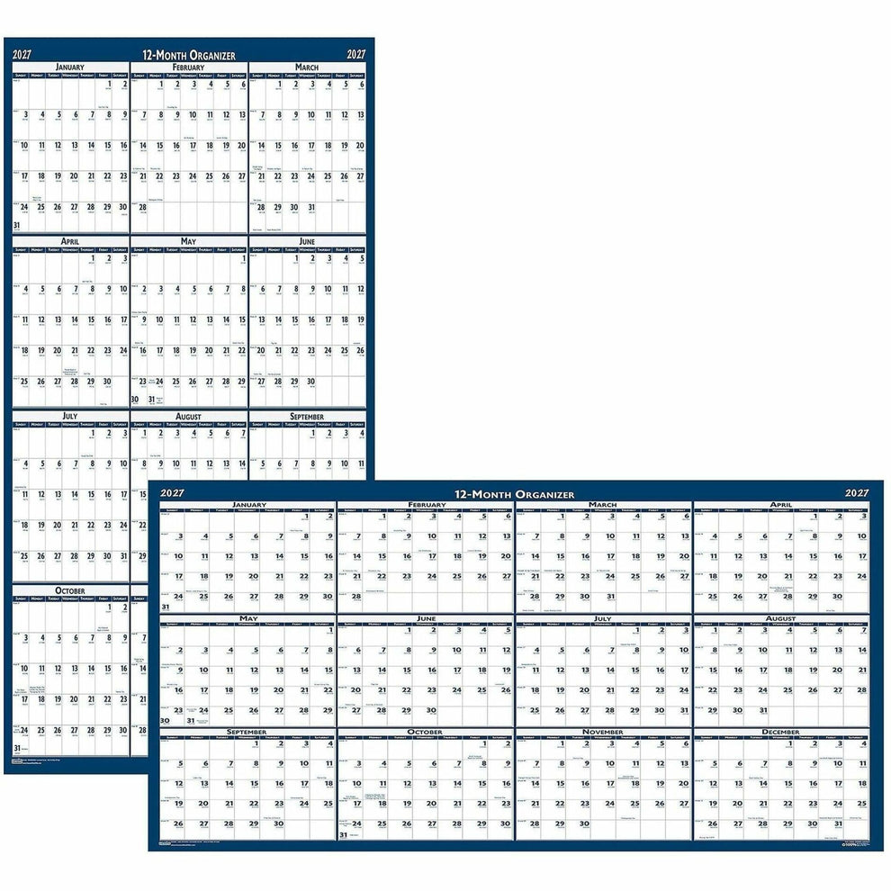 House of Doolittle Laminated Wall Calendar 66x33 HOD3962-23 – Triplenet ...