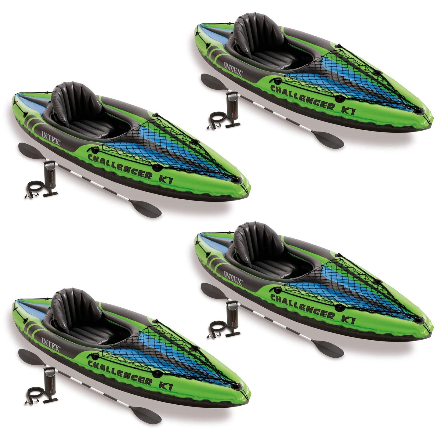 Intex Challenger K1 Inflatable Kayak 4 Pack, 1 Person