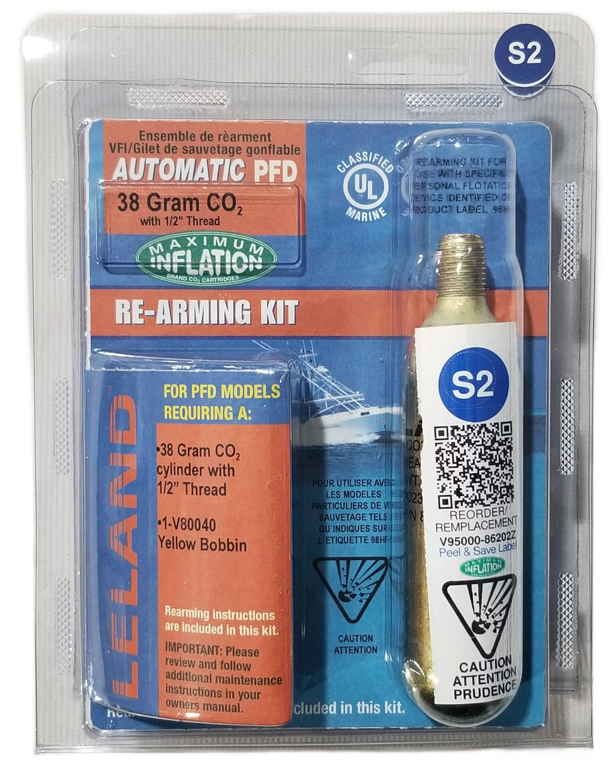 Leland Inflatable Life Jacket Rearming Kit 38g Automatic
