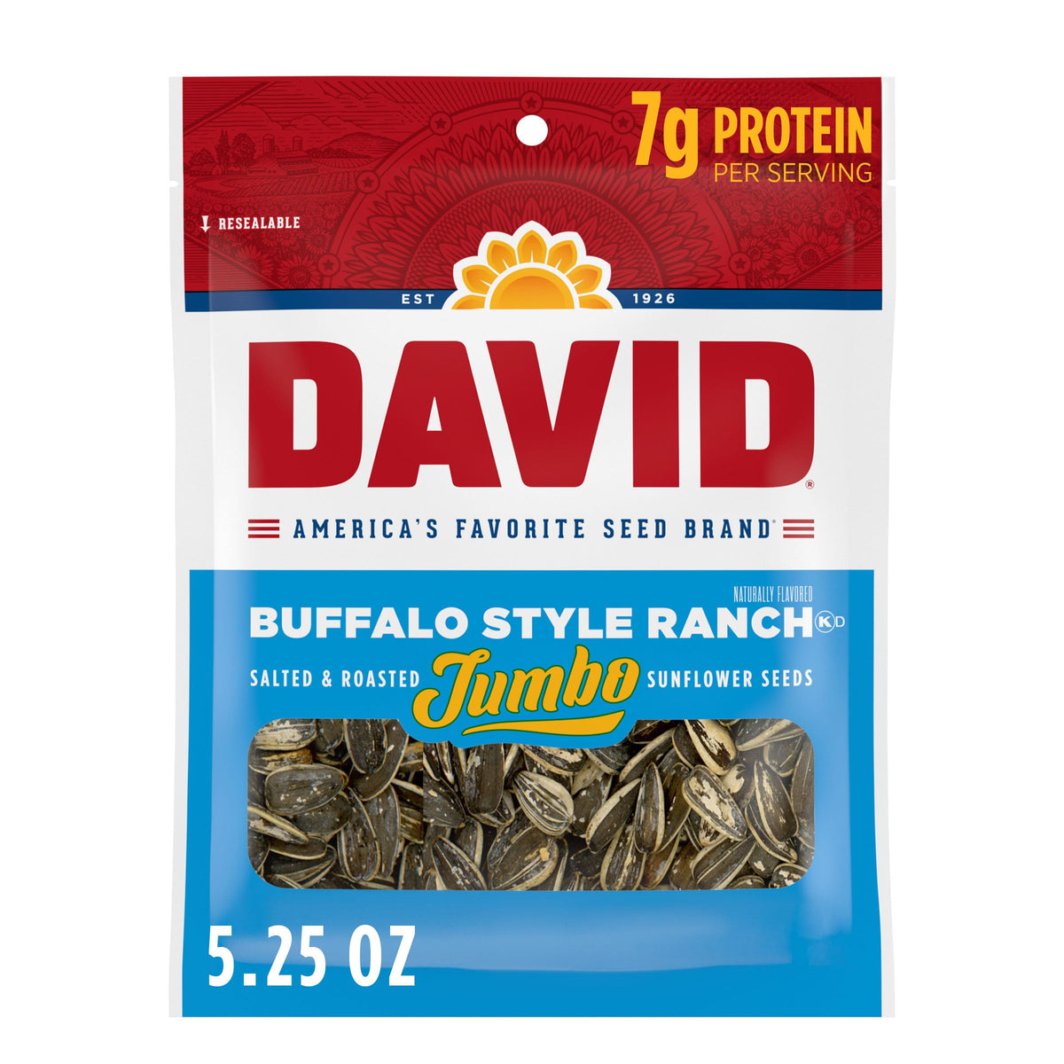 DAVID Jumbo Sunflower Seeds Buffalo Ranch 5.25 oz