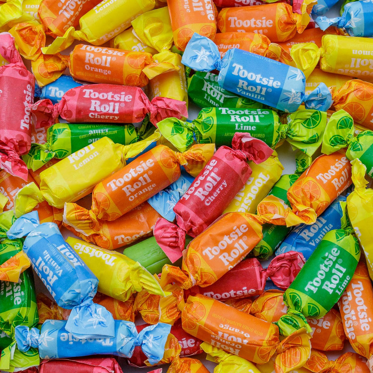 Tootsie Roll Fruit Chews Mega Mix 8 Flavors- 4 Pounds of Soft Fruity Rainbow Candy – 5 Classic Flavors Plus 3 BONUS Flavors - Peanut and Gluten Free (275 Pieces) - Packaging May Vary