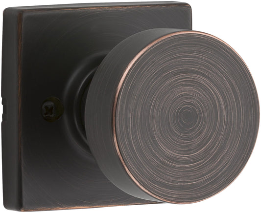 Kwikset 788PSKSQT-11P Pismo Knob with Square Rose Half Dummy Venetian Bronze Finish