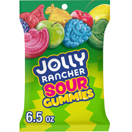 JOLLY RANCHER Gummies Sours 6.5 oz Peg Bag 12 ct