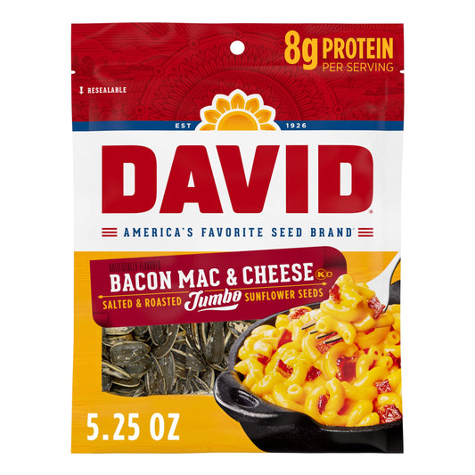 DAVID Bacon Mac & Cheese Jumbo Sunflower Seeds 5.25 oz