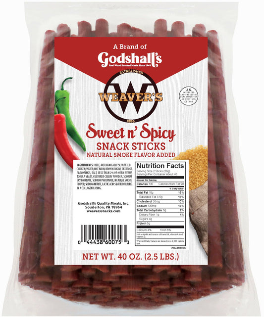 Weaver's Sweet n' Spicy Beef & Chicken Sticks 40 oz