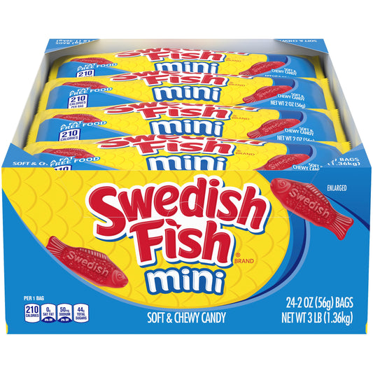 Swedish Fish Mini Soft & Chewy Candy 2 oz 24-Pack