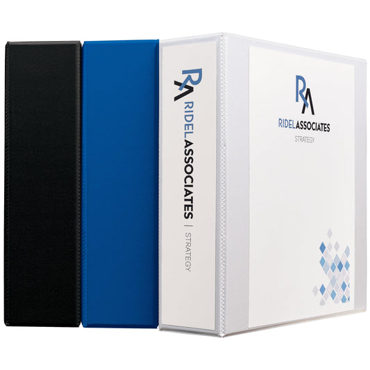 Avery Durable View 3 Ring Binders, 2 Inch Slant Rings, 530-Sheet Capacity, DuraHinge, 2.8 Inch Wide Spine, Color Received Will Vary: Black, Bright Blue, or White, 1 Binder (17038)