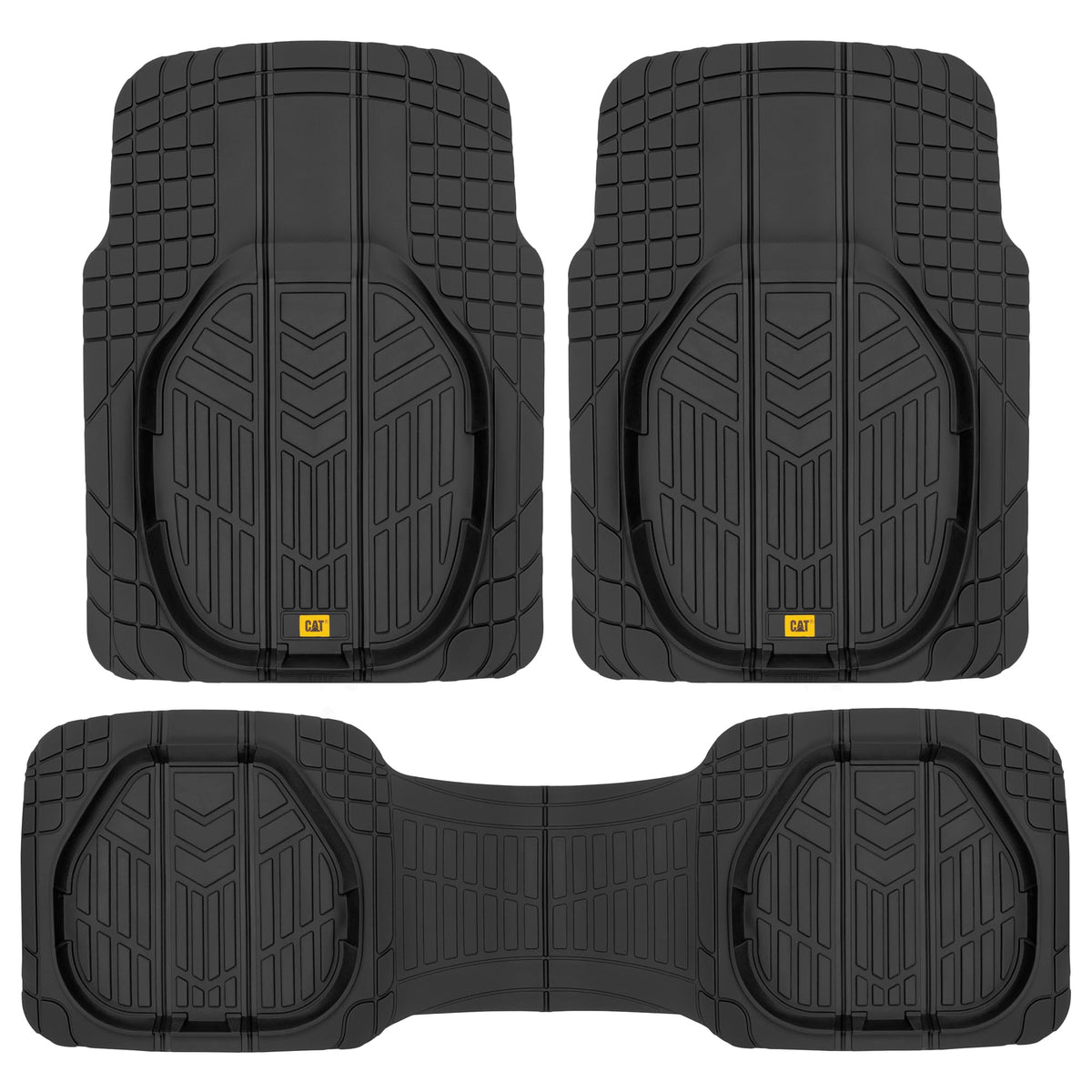 CAT Heavy Duty Rubber Car Floor Mats, Black