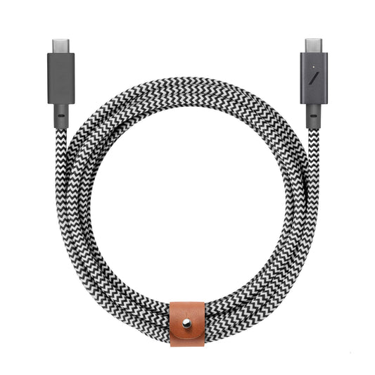 Native Union Belt Cable USB-C to Lightning - 10ft Ultra-Strong Reinforced Cable [MFi Certified] for iPhone 14, Phone 14 Plus, iPhone 14 Pro, iPhone 14 Pro Max, iPhone 13 and Earlier (Zebra)
