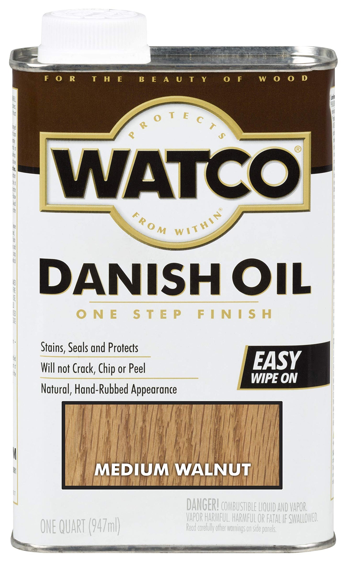 Watco Danish Oil Wood Finish Quart Medium Walnut A65941