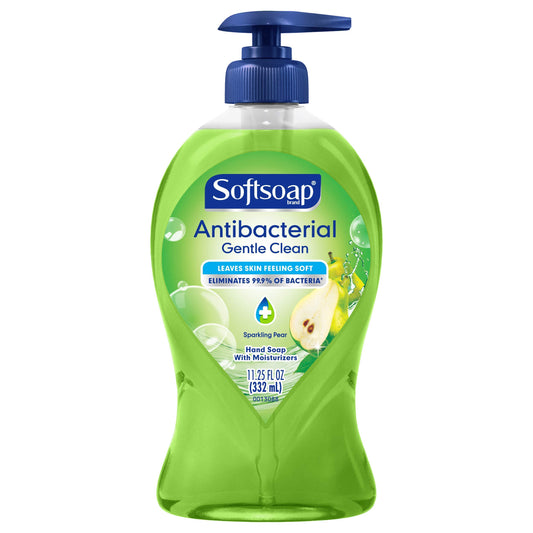 Softsoap Antibacterial Liquid Hand Soap, Gentle Clean, Sparkling Pear Scent Hand Soap, 11.25 Ounce, 6 Pack