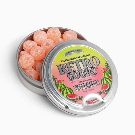 Retro Watermelon Sours Tin 2.12oz, 48-Pack