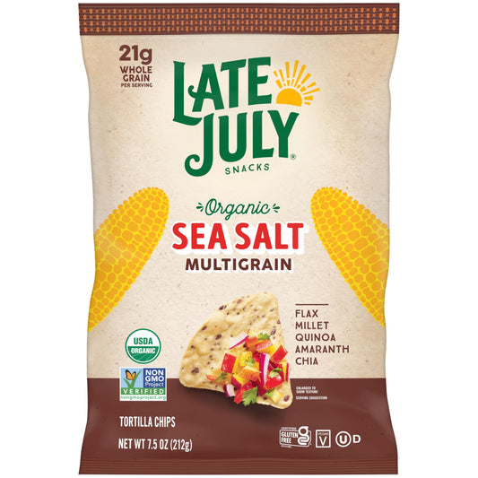 Late July Organic Sea Salt Multigrain Tortilla Chips, 7.5 Ounce