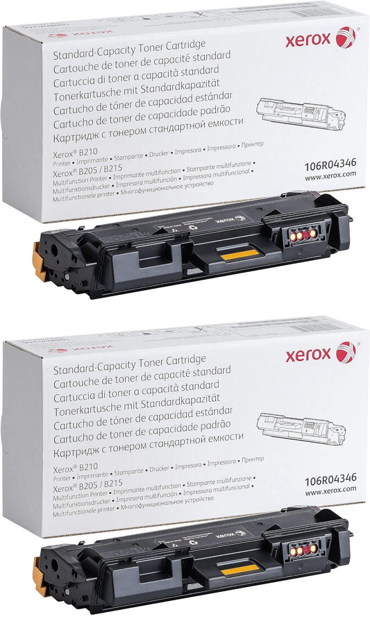 Xerox B205/ B210/ B215 Black Standard Capacity Toner Cartridge 2-Pack - 1,500 Page Yield Each - 106R04346