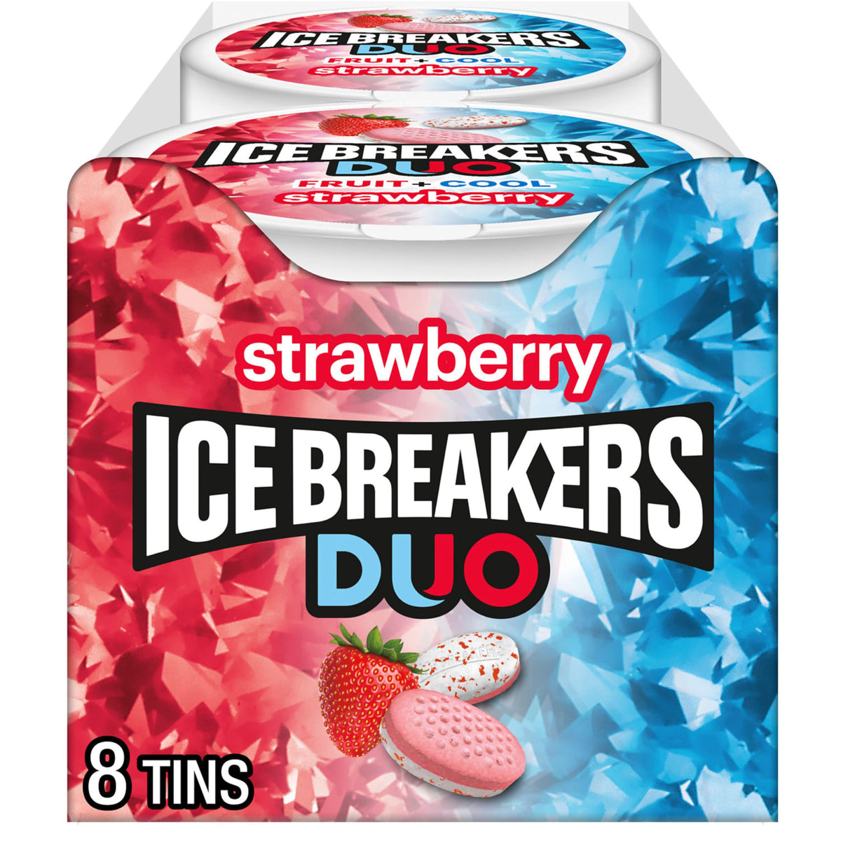 Ice Breakers DUO Fruit & Cool Sugar Free Mints, Strawberry 8 ea