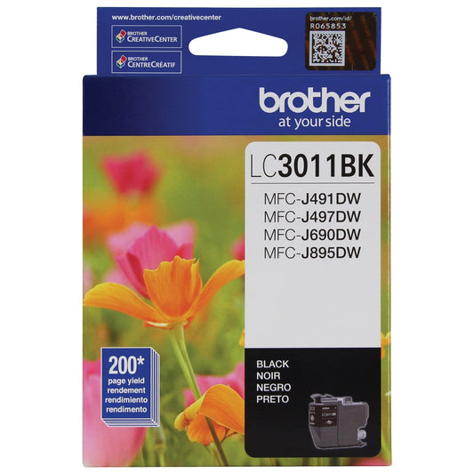 Brother Printer LC3011BK Singe Pack Standard Cartridge Yield Upto 200 Pages LC3011 Ink Black