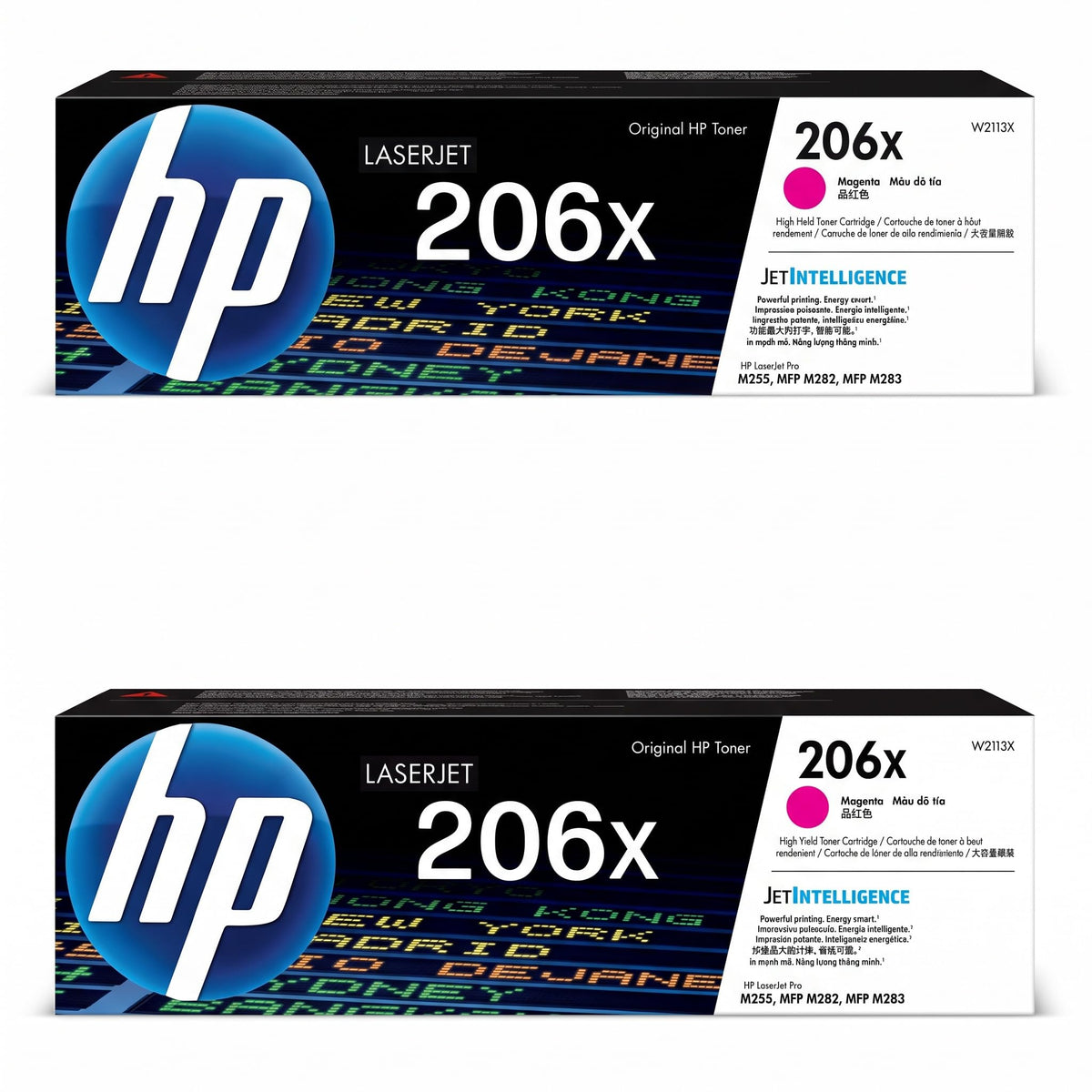 HP 206X Magenta Toner Cartridge | Works with Color LaserJet Pro M255,MFP M282,M283 Series | W2113X,(Pack of 2)