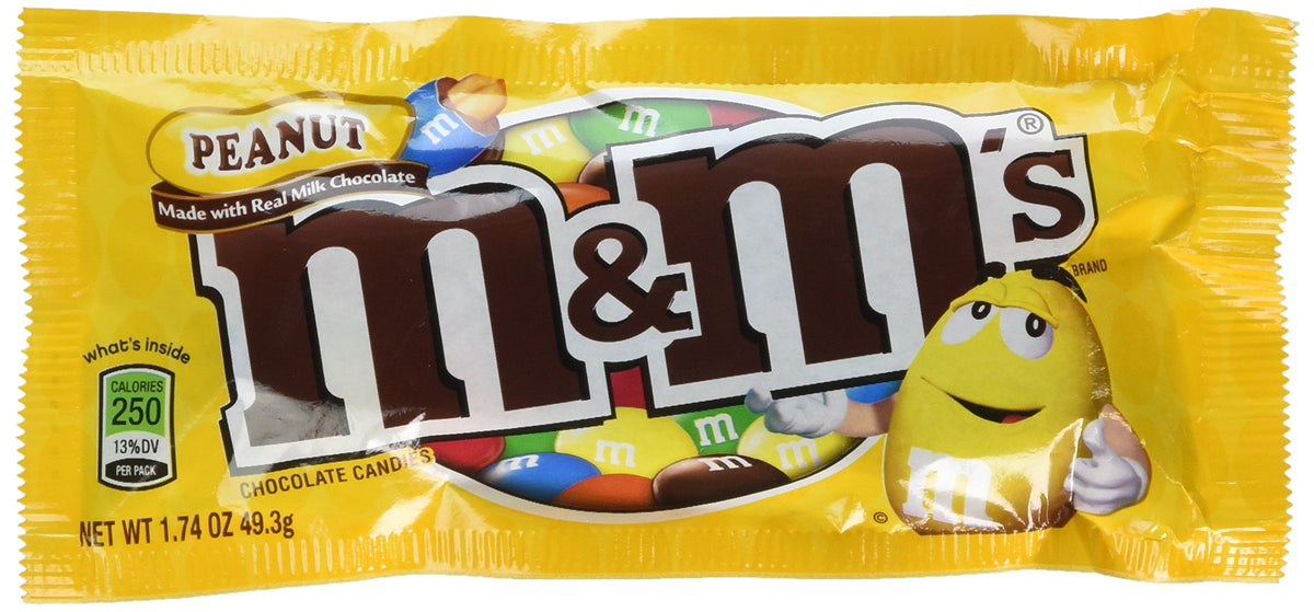 M&M'S Peanut Chocolate Candy 1.74 oz, 48 Pack