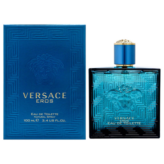 Versace Eros Eau de Toilette Spray for Men, 3.4 Fl Oz