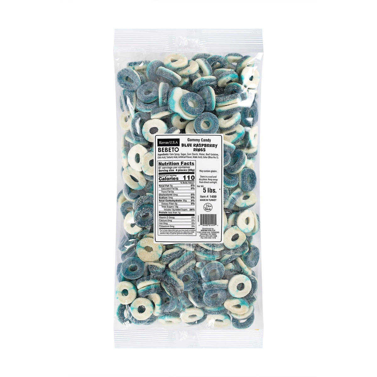 Kervan Blue Raspberry Rings 5lb Bulk