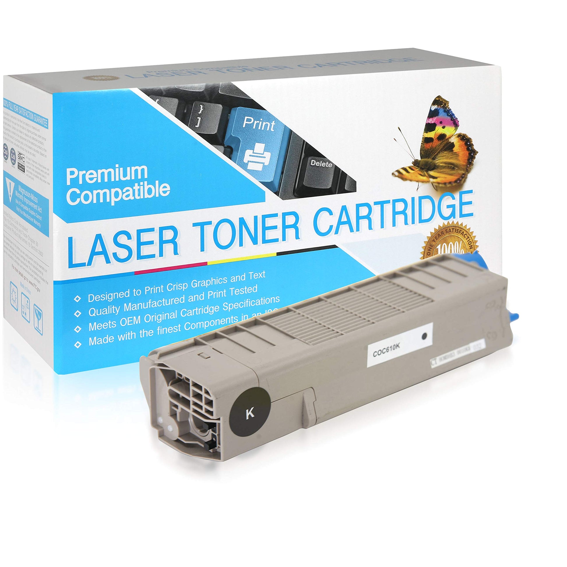 SuppliesOutlet Toner Cartridge for Okidata C610 44315304 Black 1 Pack