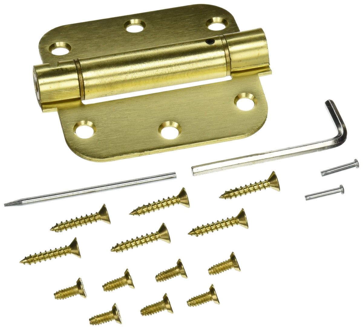 Deltana Spring Hinge Satin Brass 3.5"X3.5"X5/8" (DSH35R54)