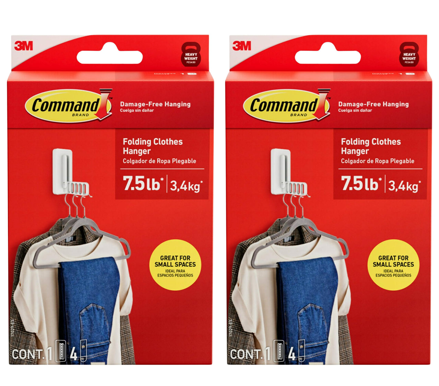 3M Command Folding Clothes Hanger 2 Pack