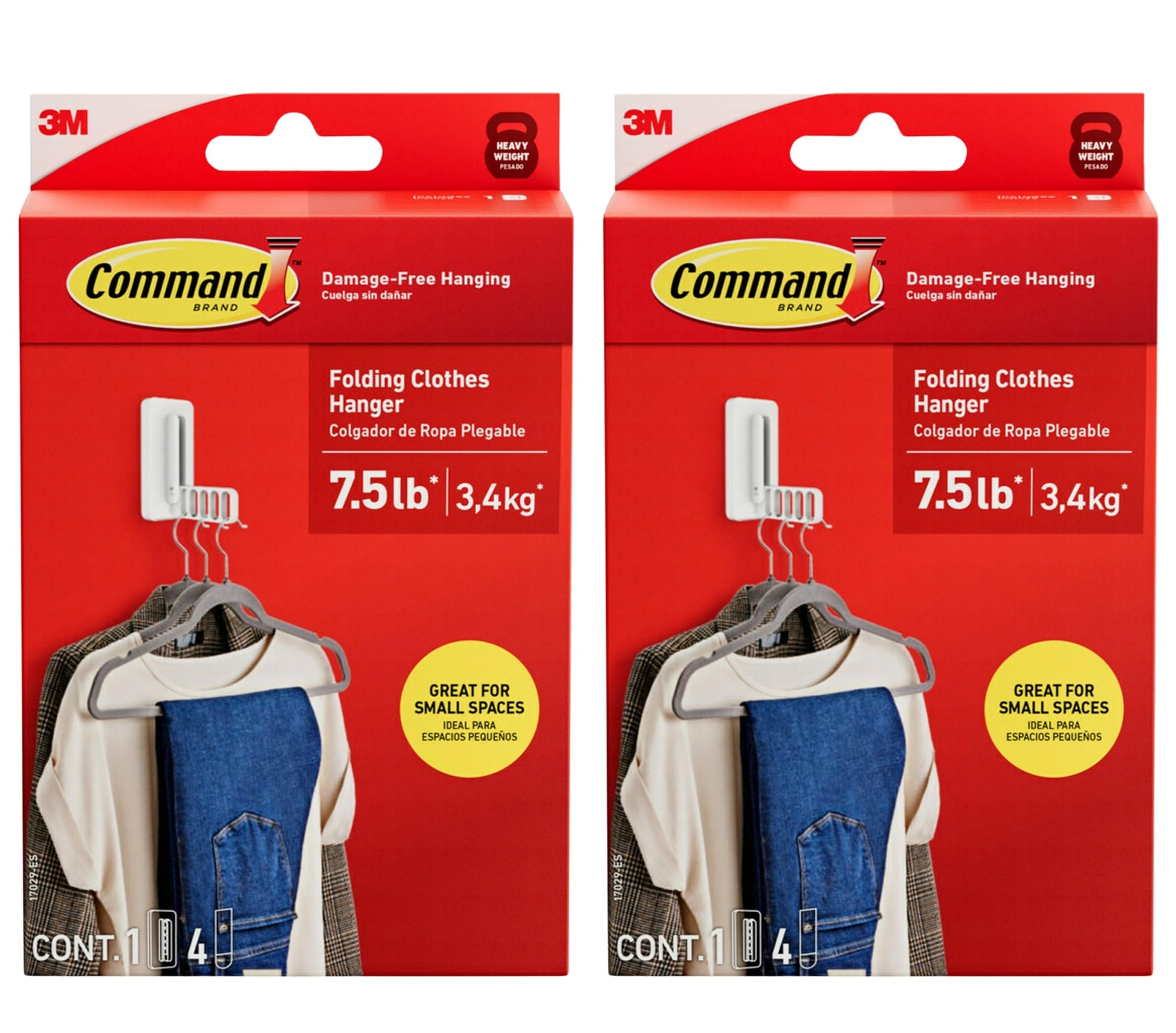 3M Command Folding Clothes Hanger 2 Pack