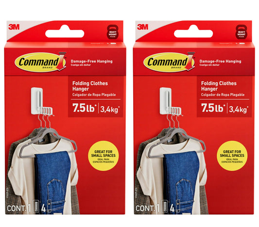 3M Command Folding Clothes Hanger 2 Pack