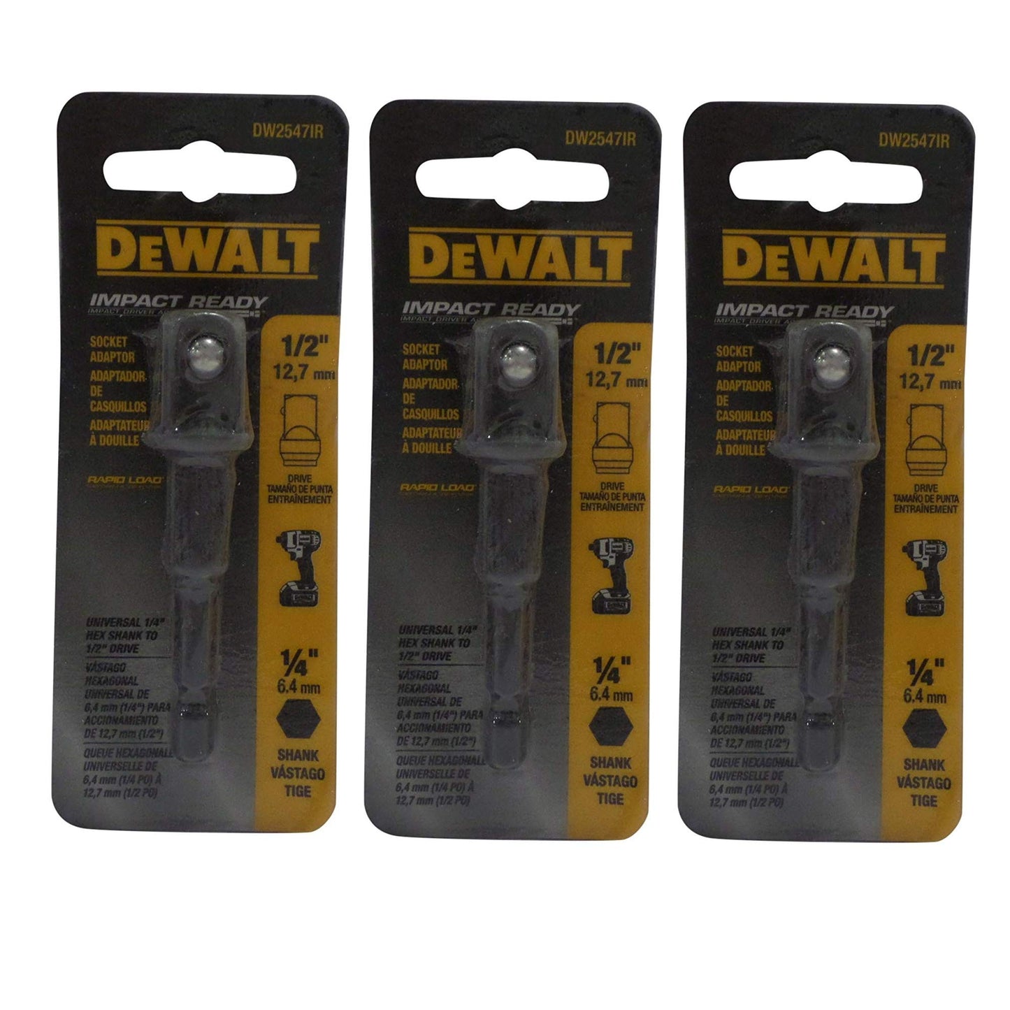 DEWALT DW2547IR Impact Ready Socket Adaptor 3-Pack